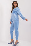 Stylish Velour Set with Adjustable Waist and Decorative Bow