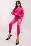 Stylish Velour Set with Bow Detail and Adjustable Pants