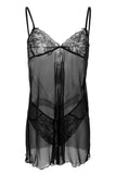 Laced Chemise and G-String Set with Adjustable Straps