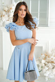 Elegant Dress with Unique Shoulder Buffets and Zipper