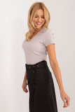 Elegant Fitted Blouse with Lace and Ribbed Texture