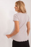 Elegant Fitted Blouse with Lace and Ribbed Texture