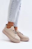 Stylish Women's Natural Leather Sneakers for Comfort & Durability