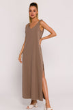 Airy A-Line Knit Dress with Twisted Shoulder Straps