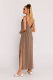 Airy A-Line Knit Dress with Twisted Shoulder Straps