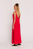 Elegant Oversize Knit Dress with Twisted Shoulder Straps