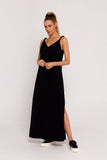 Elegant Oversize Knit Dress with Twisted Shoulder Straps