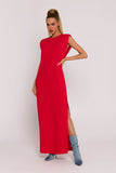 Luxurious Oversize Knit Dress with Side Slit and Shoulder Pads