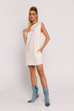 Elegant Oversize Knit Dress with Shoulder Pads and Pockets