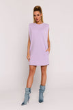 Oversized Knit Dress with Shoulder Pads and Pockets