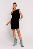 Stylish Oversize Knit Dress with Shoulder Pads and Pockets