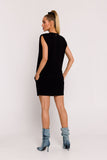 Stylish Oversize Knit Dress with Shoulder Pads and Pockets