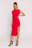 Elegant Knit Dress with Unique Leg Cutout Design