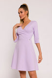 Chic Flared Mini Knit Dress with Elbow-Length Sleeves