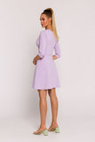 Chic Flared Mini Knit Dress with Elbow-Length Sleeves