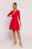 Flared Mini Knit Dress with Elegant Waist Detail