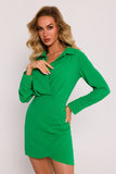 Elegant Mini Dress with V-Neck and Long Sleeves