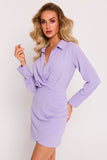 Elegant Mini Dress with V-Neck and Pleated Detail