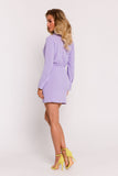 Elegant Mini Dress with V-Neck and Pleated Detail