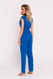 Polish Tailored Asymmetrical Jumpsuit with Belted Waist