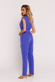 Elegant Asymmetrical Jumpsuit with Belted Waist
