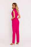 Elegant Asymmetrical Jumpsuit with Belt and Pockets