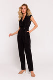 Elegant Asymmetrical Jumpsuit with Sleeveless Blouse