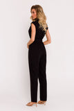 Elegant Asymmetrical Jumpsuit with Sleeveless Blouse