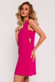 Elegant Sleeveless A-Line Mini Dress with Unique Cutouts