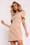 Elegant Mini Fabric Dress with Decorative Sleeves