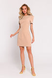 Elegant Mini Fabric Dress with Decorative Sleeves