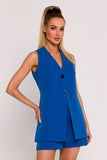 Elegant Polish Tailored Fabric Vest with Hidden Pockets