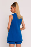 Elegant Polish Tailored Fabric Vest with Hidden Pockets