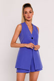 Elegant Polish Fabric Vest with Hidden Pockets