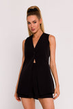 Elegant Polish Tailored Fabric Vest with Hidden Pockets
