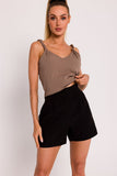 Polish Tailored Fabric Shorts with Elegant Design