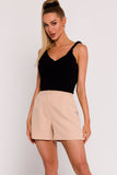 Polish Tailored Summer Fabric Shorts with Pockets