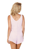 Elegant Lace-Trimmed Pajama Set with Frill Shorts