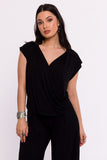 Elegantly Draped Women's Knit Blouse for Every Occasion