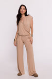 Elegant Envelope Cut Women's Blouse with Draping Detail