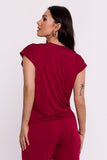 Elegant Envelope Cut Blouse with Batwing Sleeves
