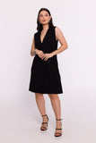 Elegant V-Neck Viscose Knit Mini Dress for Any Occasion