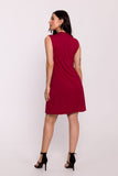 Viscose Knit Mini Dress with V-Neckline and Overlap Detail