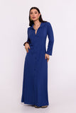 Elegant Maxi Dress with Unique Cut and Vintage Charm