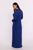 Elegant Maxi Dress with Unique Cut and Vintage Charm