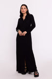 Elegant Maxi Dress with Unique Cut and Vintage Charm