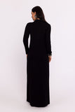 Elegant Maxi Dress with Unique Cut and Vintage Charm