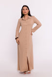 Elegant Maxi Dress with Unique Cut and Vintage Flair