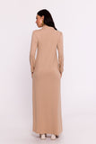 Elegant Maxi Dress with Unique Cut and Vintage Flair