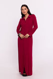Elegant Vintage-Inspired Maxi Dress with Unique Cut